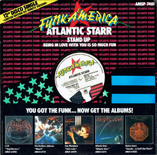 Atlantic Starr : Stand Up / Being In Love With You Is So Much Fun (12", Single, Ltd)