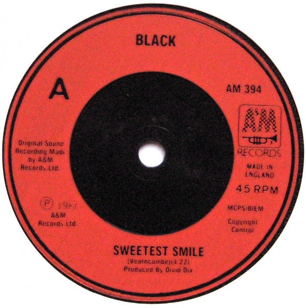 Black (2) : Sweetest Smile (7", Red)