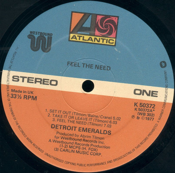 Detroit Emeralds : Feel The Need (LP, Album)