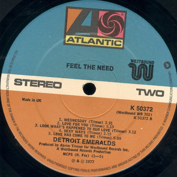 Detroit Emeralds : Feel The Need (LP, Album)