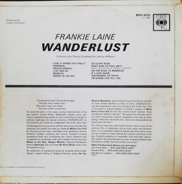 Frankie Laine : Wanderlust (LP, Album, Mono)
