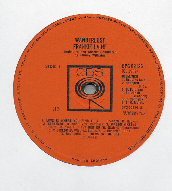 Frankie Laine : Wanderlust (LP, Album, Mono)