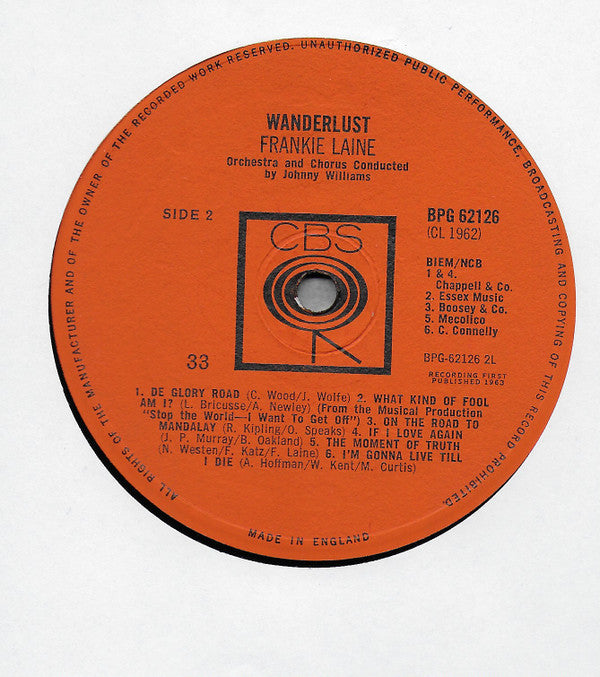 Frankie Laine : Wanderlust (LP, Album, Mono)