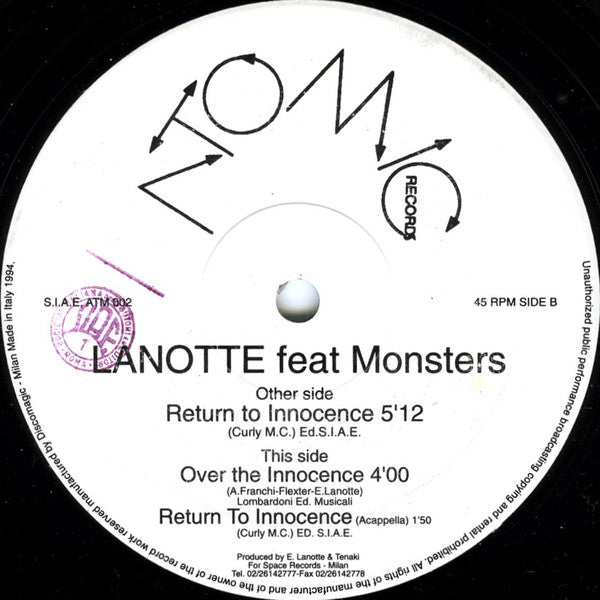 Lanotte* Feat Monsters : Return To Innocence (12")