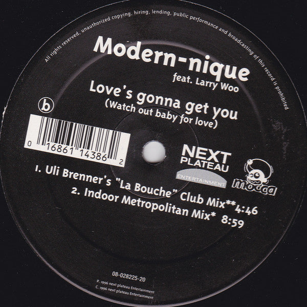 Modern-nique Feat. Larry Wedgeworth : Love's Gonna Get You (Watch Out Baby For Love) (12")