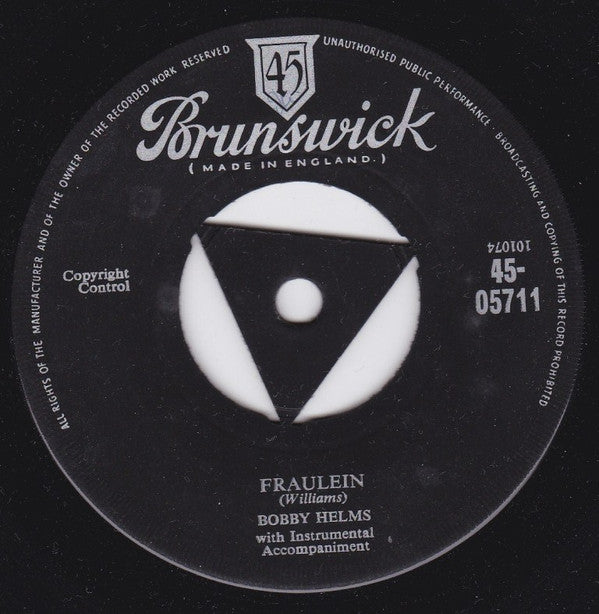 Bobby Helms : Fraulein (7", Single)