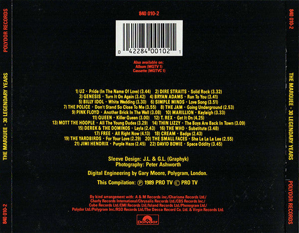 Various : The Marquee - 30 Legendary Years (CD, Comp)