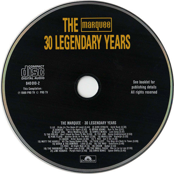 Various : The Marquee - 30 Legendary Years (CD, Comp)