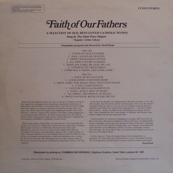 The St. Peter Singers : Faith Of Our Fathers (LP)