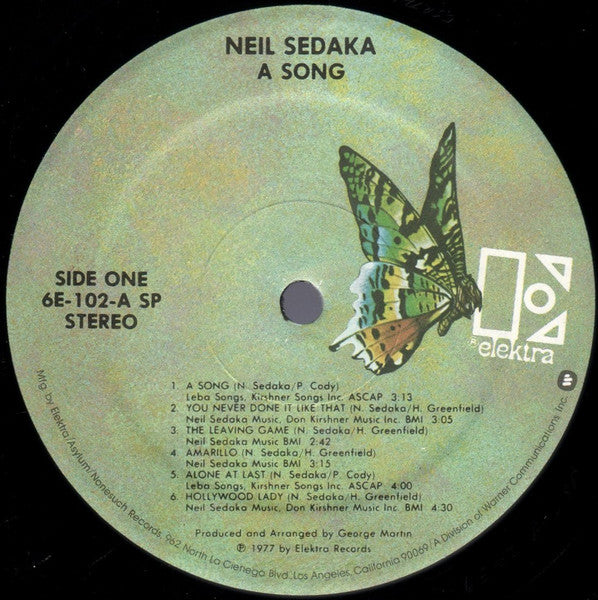 Neil Sedaka : A Song (LP, Album, SP )