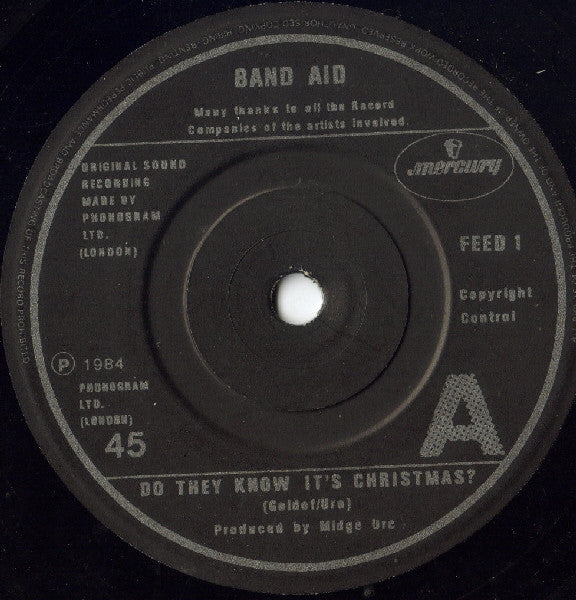 Band Aid : Do They Know It's Christmas? (7", Single, Bla)