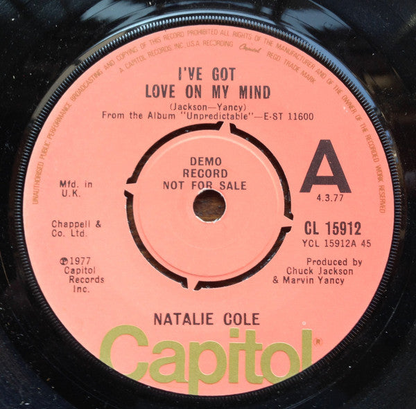 Natalie Cole : I've Got Love On My Mind (7", Promo)
