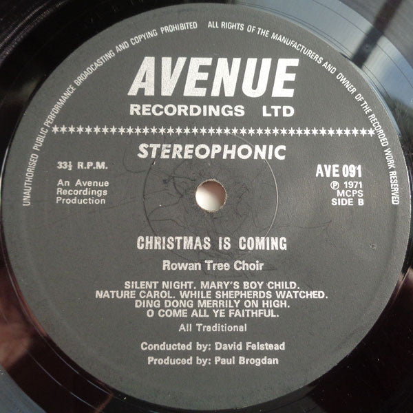 The Rowantree Choir : Christmas Is Coming (LP)