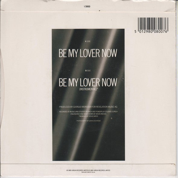 Philip Oakey & Giorgio Moroder : Be My Lover Now (7", Single)