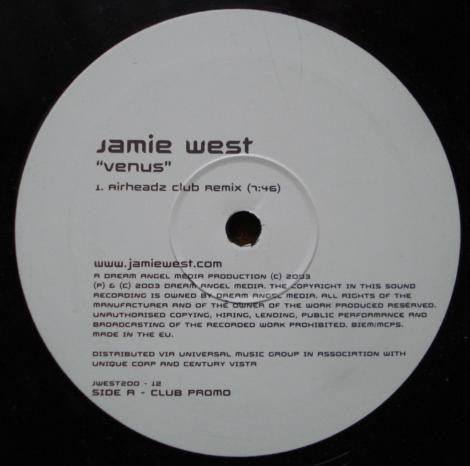 Jamie West (4) : Venus (12", Promo)