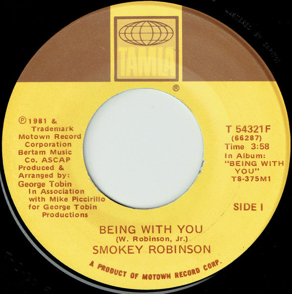 Smokey Robinson : Being With You (7", Single)