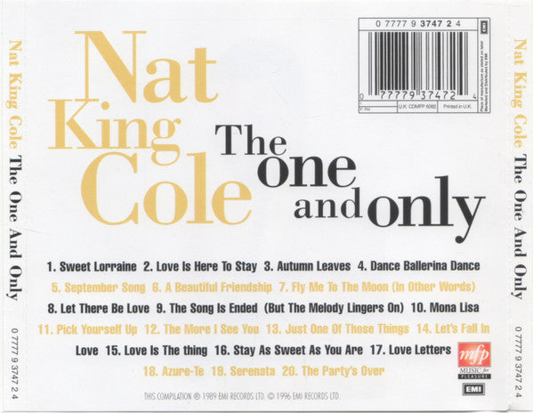 Nat King Cole : The One And Only (CD, Comp, RE)