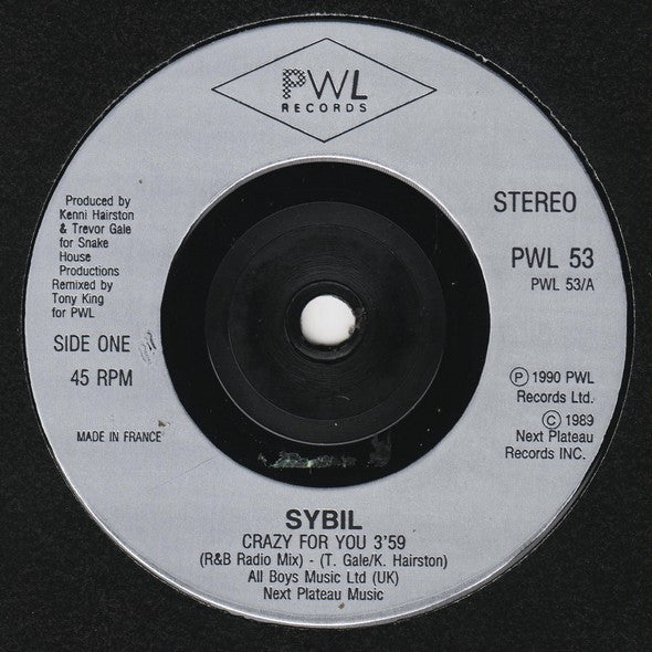 Sybil : Crazy For You (7", Single, Sil)