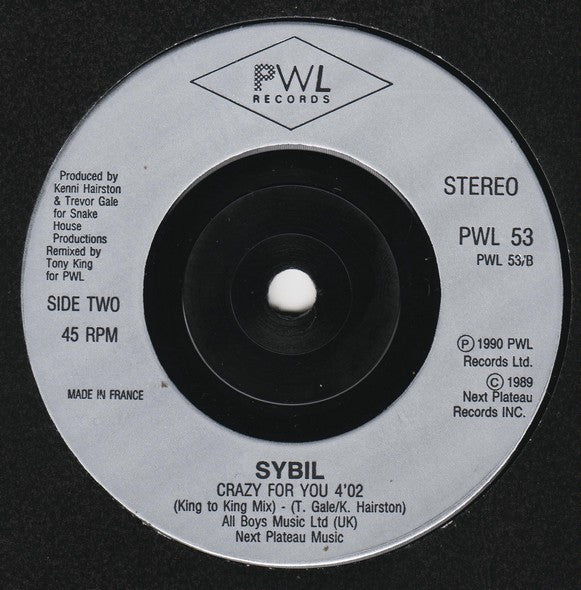 Sybil : Crazy For You (7", Single, Sil)