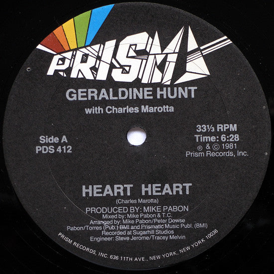 Geraldine Hunt With Charlie Marotta : Heart Heart (12")