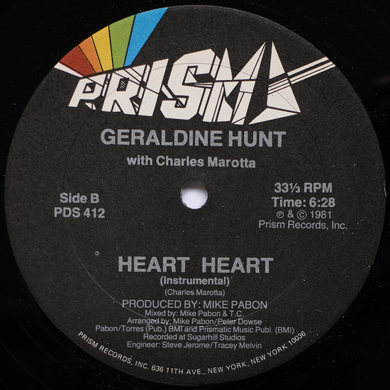 Geraldine Hunt With Charlie Marotta : Heart Heart (12")