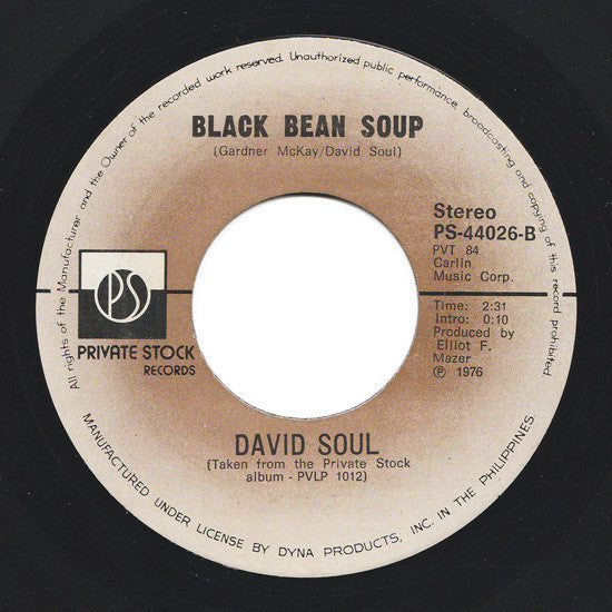 David Soul : Don't Give Up On Us  (7", Single)