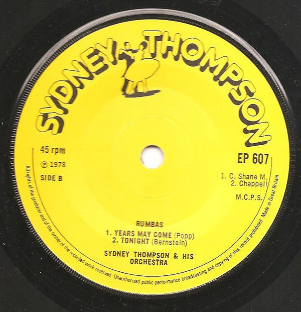 Sydney Thompson And His Orchestra : Rumbas (7", EP)