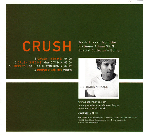 Darren Hayes : Crush (1980 Me) (CD, Single, Enh, CD1)