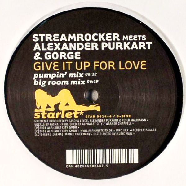 Streamrocker Meets Alexander Purkart & Gorge : Give It Up For Love (12")