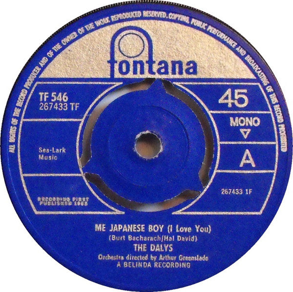 The Daly's : Me Japanese Boy (I Love You) (7", Single, Mono)