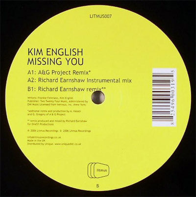 Kim English : Missing You (12")