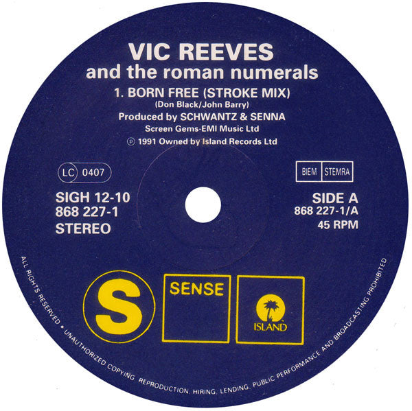 Vic Reeves And The Roman Numerals : Born Free (12")