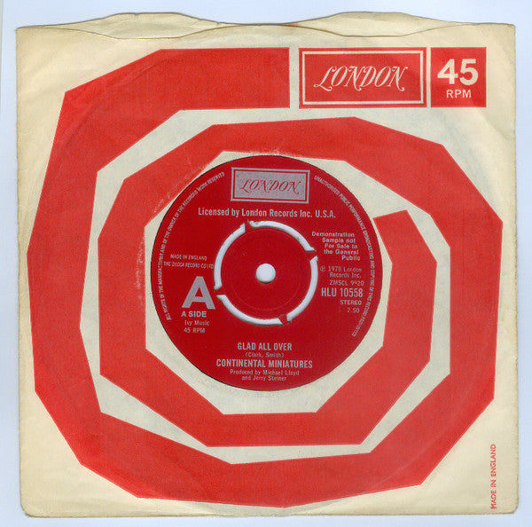 Continental Miniatures : Glad All Over (7", Single, Promo)