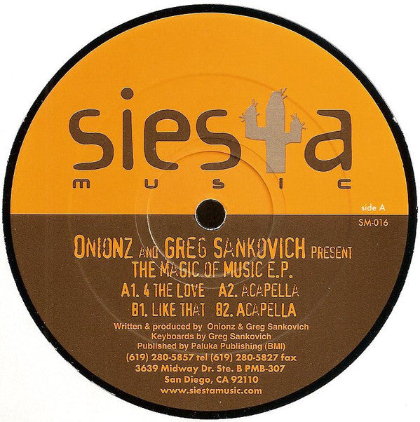 Onionz & Greg Sankovich : The Magic Of Music E.P. (12", EP)