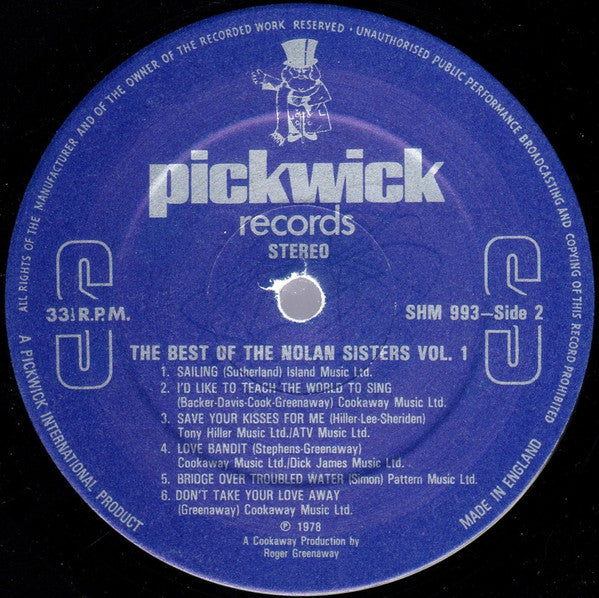 The Nolans : The Best Of The Nolan Sisters Vol. 1 (LP, Comp)