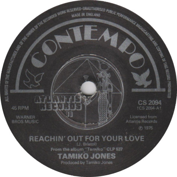 Tamiko Jones : Reachin' Out For Your Love (7", Single, Sol)