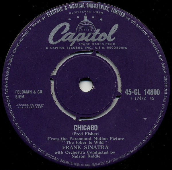 Frank Sinatra : All The Way / Chicago (7", Single)