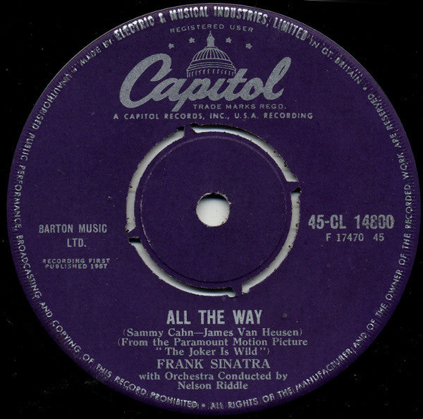 Frank Sinatra : All The Way / Chicago (7", Single)
