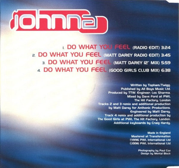 Johnna : Do What You Feel (CD, Single)