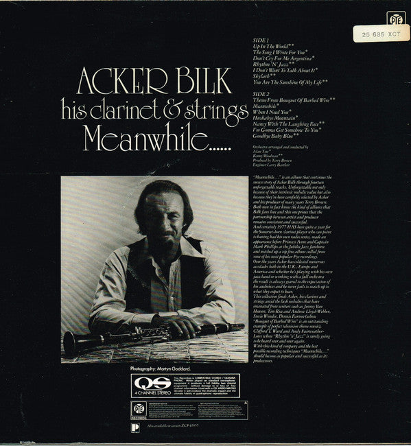 Acker Bilk His Clarinet And Strings : Meanwhile...... (LP, Quad)