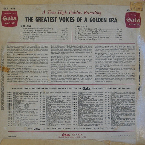 Various : The Greatest Voices Of A Golden Era (LP, Comp, Styrene)