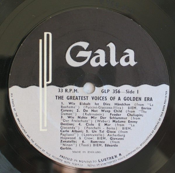 Various : The Greatest Voices Of A Golden Era (LP, Comp, Styrene)