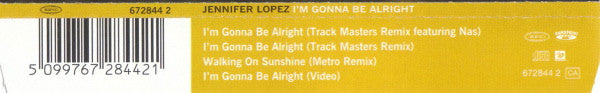 Jennifer Lopez : I'm Gonna Be Alright (CD, Single, Enh)