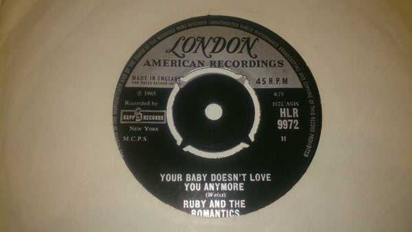 Ruby And The Romantics : Your Baby Doesn't Love You Anymore / We'll Meet Again (7")