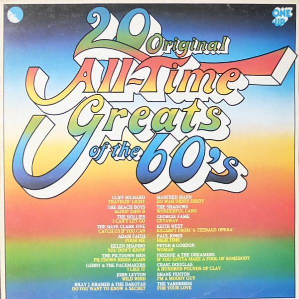 Various : 20 Original All-Time Greats Of The 60's (LP, Comp)