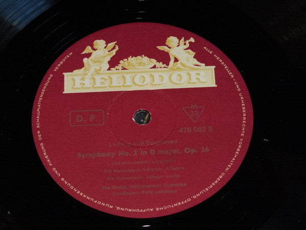 Ludwig van Beethoven - Berliner Philharmoniker Conductor: Fritz Lehmann :  Symphony No. 2 In D Major, Op. 36 / Overture, Leonore III (LP, Mono, RE)