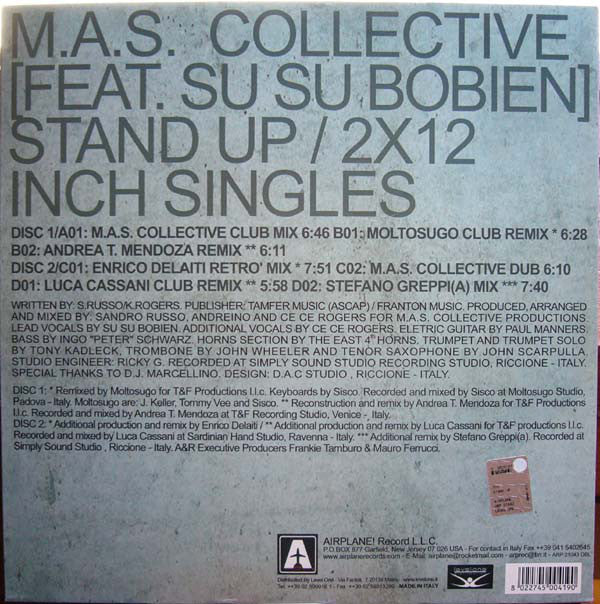 M.A.S. Collective Feat. Su Su Bobien : Stand Up (2x12")
