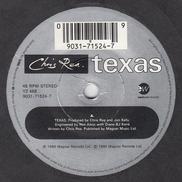 Chris Rea : Texas (7", Single)