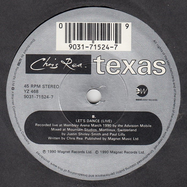 Chris Rea : Texas (7", Single)