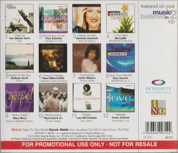 Various : Music 2 Believe In (CD, Comp, Promo)